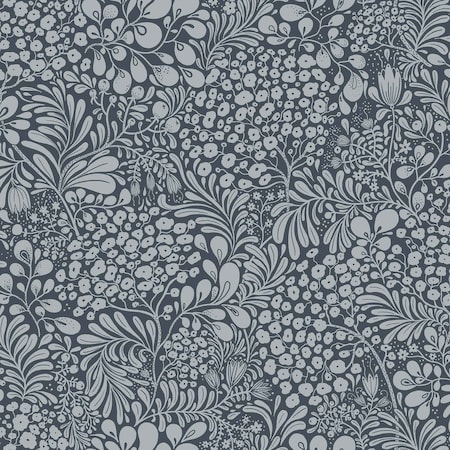 A-Street Prints Siv Dark Blue Botanical Wallpaper 2932-65129
