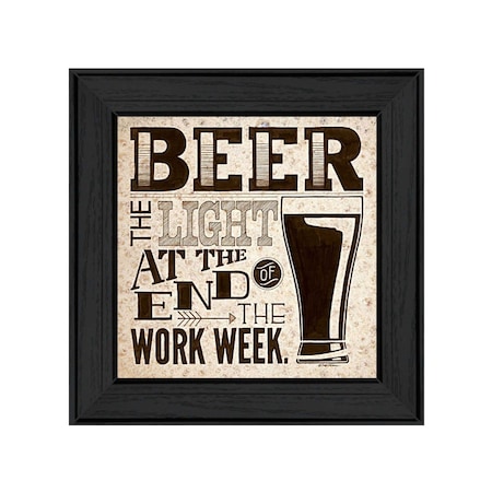 Homeroots Beer Work Week Black Framed Print Wall Art 407348
