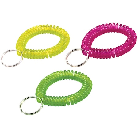 Lucky Line Tempered Steel 7/8'' Ring Neon Wrist Coil Key Chain 41006