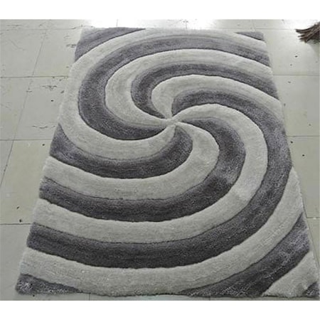 A Cd 3d804-silver-5x7 5 x 7 in. 3 Dimension Hand Carved Shag Rug Pink 3d804/silver/5x7