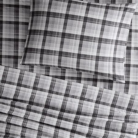 Woolrich Cozy Flannel Sheet Set, Grey Plaid - Queen WR20-2046