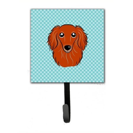 Carolines Treasures Checkerboard Blue Longhair Red Dachshund Leash and Key Holder BB1152SH4