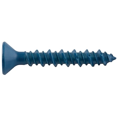Dewalt Concrete Anchor Screw, 3/16 in Dia., Flat, 1 1/4 in L, Steel Zinc Plated, 2500 PK DFM12760SB