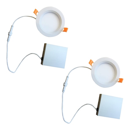 Bulbrite 3" Canless 2700K, 50w Equivalent, New Construction Integrated LED Recessed Light Kit Metal JBOX, 2PK 861672