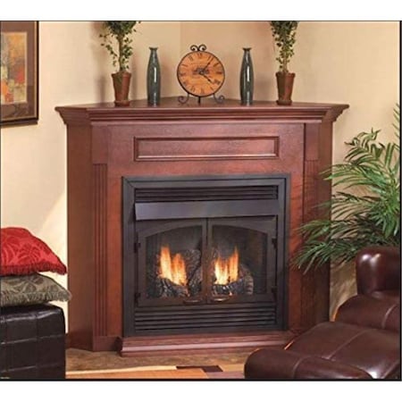 Empire Standard Corner Cabinet Mantel with Base, Cherry EMBC11SC