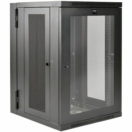 Eaton Tripp Lite Series SmartRack 18U UPS-Depth Wall-Mount Half-Height Rack Enclosure, Clear SRW18USDPG