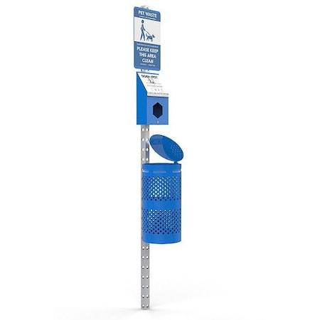 Dogipot Pet Waste Station, Galvanized 1003HPA-BLUE-L