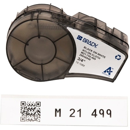 Brady Aggressive Adhesive Multi-Purpose Nylon Labels for Brady M210 and M211, 0.75in M21-750-499