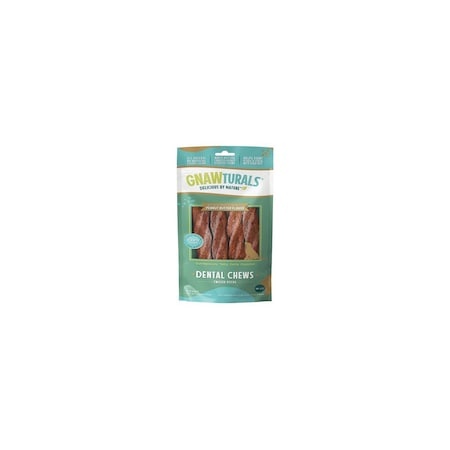 American Distribution & Mfg Co Dental Chews Dog Treat, Peanut Butter Flavor, 8 In. Stick 41204
