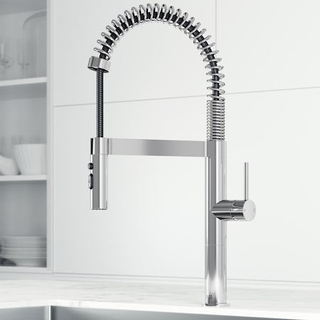 Vigo Edison Pro Single Handle Pull-Down Kitchen Faucet in Chrome VG02052CH