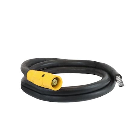 Power Assemblies Type W Pigtail 400A 4/0 AWG Series 16 Male Camlock to Tinned 10 ft, Yellow 40TW16010MTY