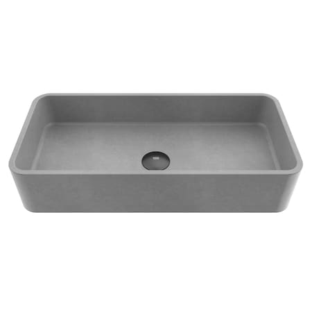 Vigo Palazzo 24inL x 11inW x 5inH Concreto Stone Rectangular Vessel Bathroom Sink in Gray VG04060