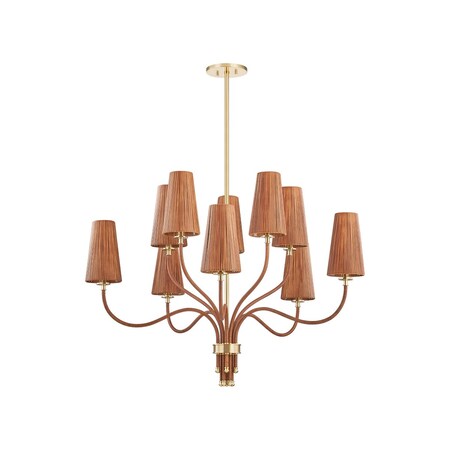 Hudson Valley Lighting Atwood 10 Light Chandelier in Aged Brass Finish 1640-AGB