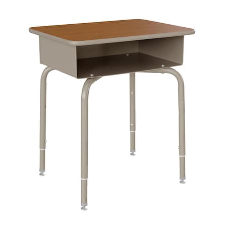 Flash Furniture 31.25 H, 24 W X Laminate, Steel, Walnut/Silver FD-DESK-GY-WAL-GG