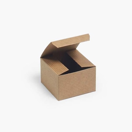 Nashville Wraps Recycled Kraft Pinstripe 1 Piece Gift Boxes, 3x3x2, 100PK KG01