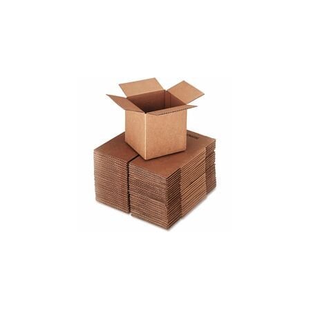 Universal Cubed Fixed-Depth Corrugated Shipping Boxes, RSC, Small, 6in x 6in x 6in, Brown Kraft, 25PK UFS666
