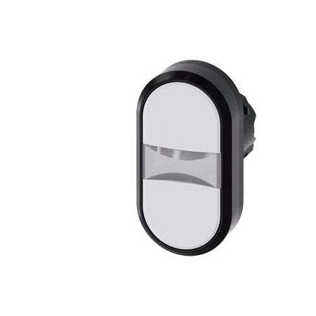 Siemens Illuminated twin pushbutton, 22 mm, round, plastic, white, white 3SU1001-3AB66-0AA0-ZY15
