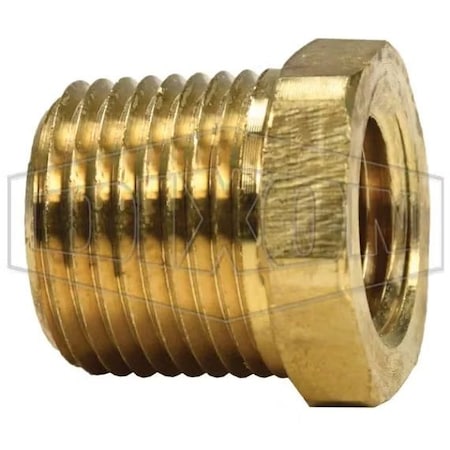 Dixon Hex Head Reducer Bushing, 3/8 x 1/4 in Nominal, MNPT x FNPT End Style, Brass 3730604CLF