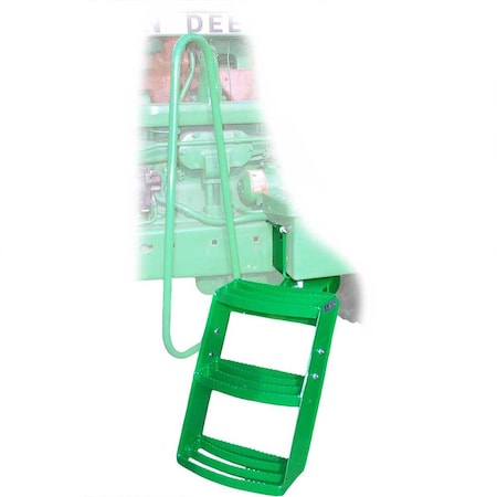 K&M Mfg Step Kit for John Deere Swivel Series Tractors 3-Step Unit Left-Hand Green 3422