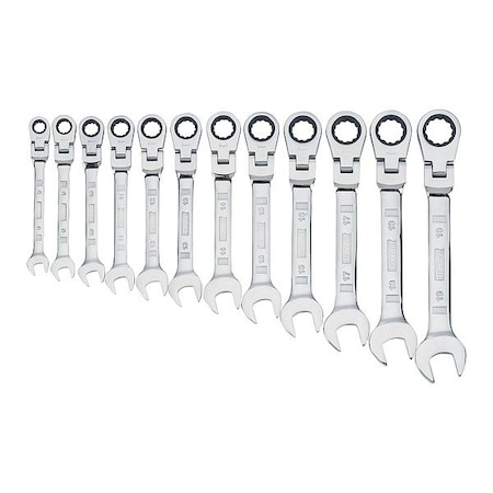 Dewalt Wrench Set, Ratchet Flex, Metric, 12-Piece DWMT19229