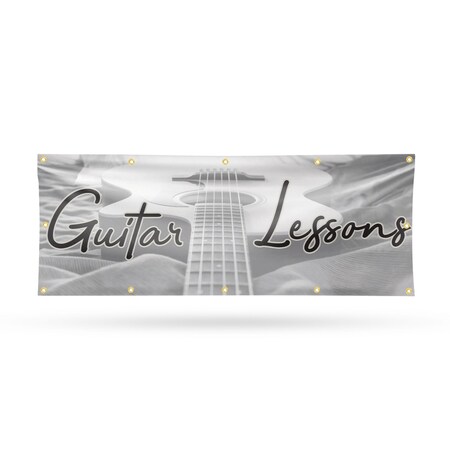 Signmission Guitar Lessons, 48 Inch x 120 Inch, Vinyl Banner B-120-30681