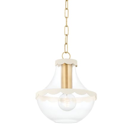 Mitzi Alaina 1 Light Pendant 5.25 In. Aged Brass H668701S-AGB/SCR