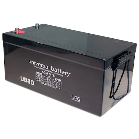 Upg Sealed Lead Acid Battery, 12 V, 250Ah, UB8D, Auto Post Terminal, AGM Type 45971