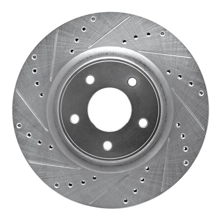 Dynamic Friction Co DFC Brake Rotor - Drilled and Slotted - Silver 631-67104L