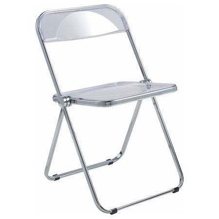 Leisuremod Lawrence Acrylic Folding Chair with Metal Frame, Clear LF19CL