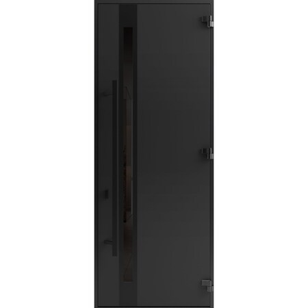 Vdomdoors Front Exterior Prehung Steel Door Ronex1033 Teak 96 Entry Metal Modern Painted W36xH96 Left hand RONEX1033EXD-OAK-W36xH96-LH-I