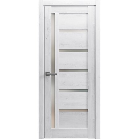 Sartodoors Solid French Door Frosted Glass White 36x84 Solid Core Modern Interior QUADRO4088ID-NOR-3684