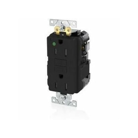 Leviton Lev-Lok GFCI 15A TR HG PI Black MGFT1-HGE