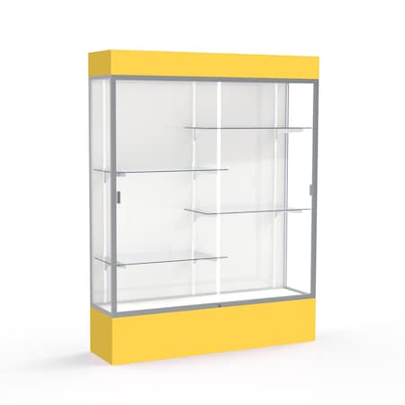 Ghent Lighted Floor Display Case 60x80x16, White, Satin 3175WB-SN-GR