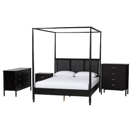 Baxton Studio Marisela Bedroom Set, King 260-14379-14264-14263-14262-ZORO