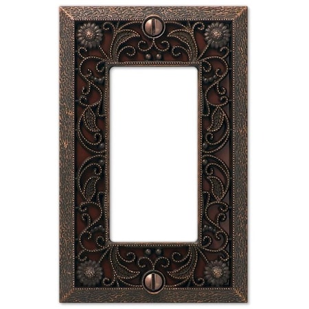 Amerelle Wallplate, 4-1/2 in L, 2-13/16 in W, 1 -Gang, Metal, Bronze 65RDB
