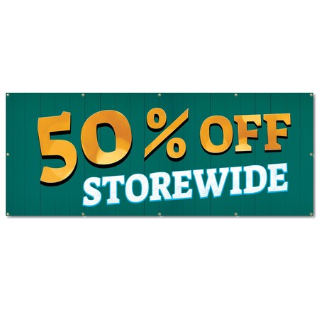 Signmission 50% Off Storewide, 48 Inch, Banner B-120-30334