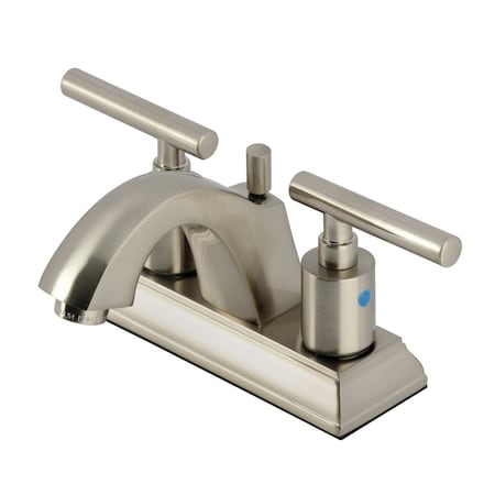 Kingston Brass Double-Handle 4" Centerset Bathroom Faucet with Pop-Up Drain, Brushed Nickel FSC4648CML