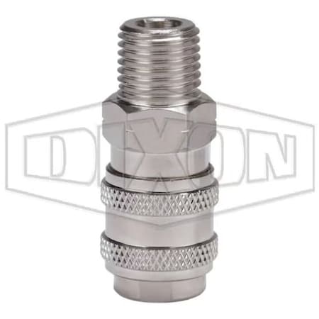 Dixon BR Series Quick Disconnect Pneumatic Coupler, 1/4-19 Nominal, Quick Disconnect Coupler x BSPP, 300 p 1BRGM2-B-7