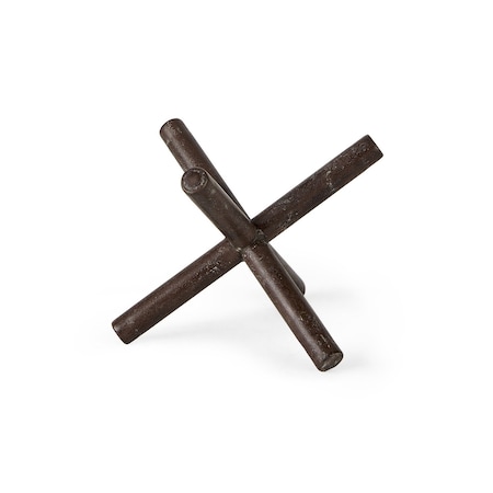 Homeroots 5" Brown Rustic Metal X Decorative Tabletop Sculpture 392485