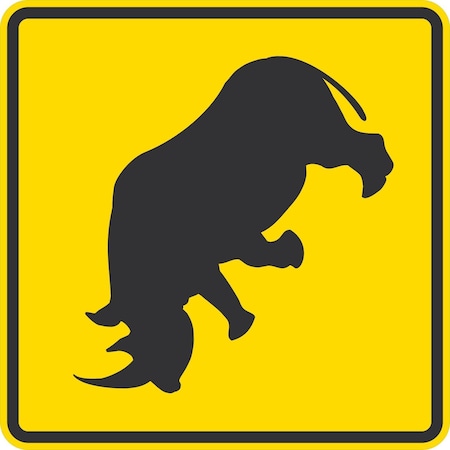 Lyle Rhino Crossing Symbol, 24x24, Diamond Grade, Yellow G-12606-DG_24x24