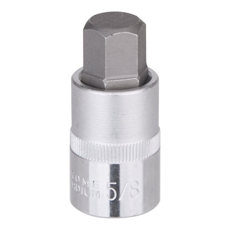 Vulcan Fractional Hex Bit Socket, Chrome, 5/8 in, 1/2 in Drive, 2-1/2 in OAL 3506012313