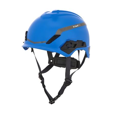 Msa Safety V-Gard H1 Safety Helmet, Novent, Fas-Trac III Pivot, ANSI, EN397, Type I, Class E, Blue 10194793