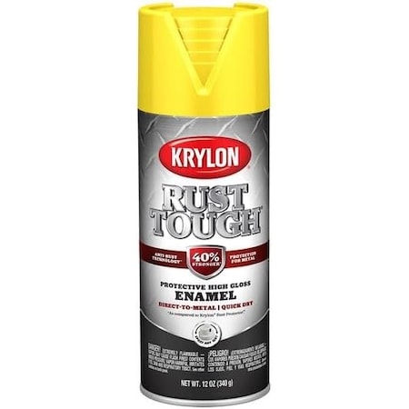 Krylon Rust Tough 12 Oz. Gloss Alkyd Enamel Spray Paint, Yellow K09211008