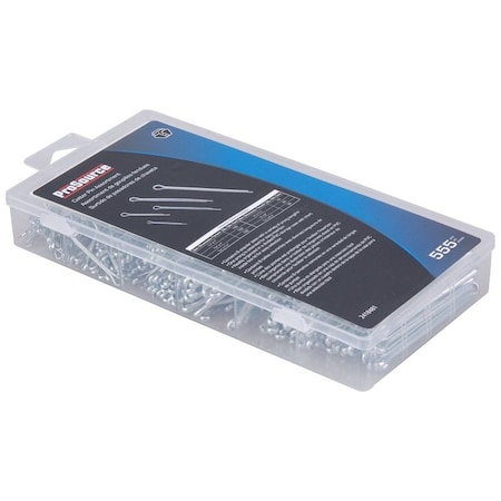 Aladdin ProSource Cotter Pin Assortment, Carbon Steel, Zinc, 555-Piece 61203