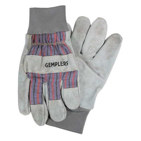 Gemplers Suede Palm Work Gloves, Suede, Knit Cuff, Gray, M, 1 PR 237882