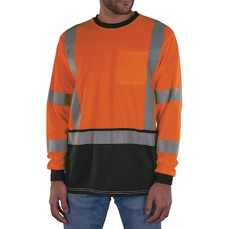 Ergodyne XL Orange Class 3 Hi-Vis Long Sleeve Shirt Black Bottom 8369BK