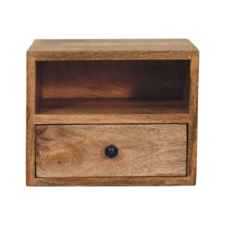 Homeroots 12" Brown Solid Wood One Drawer Floating Nightstand 712846