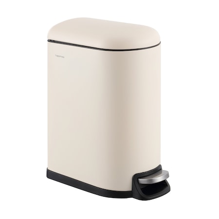Happimess Roland Mini 2.6-Gallon Step-Open Trash Can, Limestone Beige HPM1009F