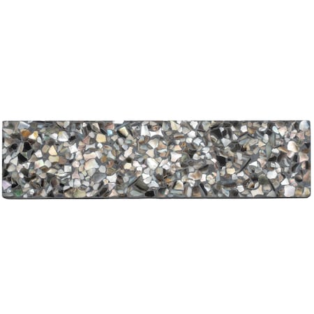 Apollo Tile Amalfi 3x12 in. Black with Amber Pearl flecks Glossy Shell, Terrazzo Elongated Subway Tile, 20PK APLAQT8807BRBLK