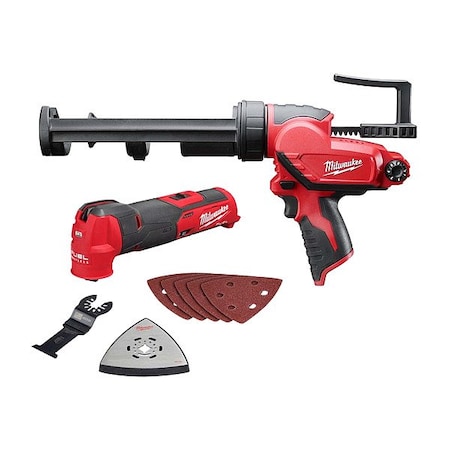 Milwaukee Tool M12 Caulk Gun + Oscillating Multi-Tool 2441-20, 2526-20
